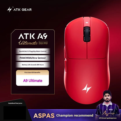 Mouse Gaming Wireless ATK A9 Plus A9/A9 SE/A9 Pro Tri-Mode 8K, Leggero, A9 Ultimate per E-sport e PC, Regalo Personalizzato
