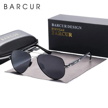 BARCUR Polarized Mens Sunglasses Pilot Sun Glasses for Men Accessories Driving Fishing Hiking Eyewear Oculos Gafas De Sol
