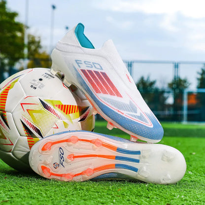 Men Football Boots Futsal Ultralight Soccer Shoes Training TF Match Long Spikes Breathable Indoor Sneakers Cleats Drop Shipping