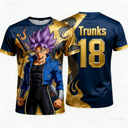 2026 Summer Dragon Ball Oversized T-shirt High Quality 3D Print Super Saiyan God Goku & Goku God Number 1 Graphic Unisex Retro