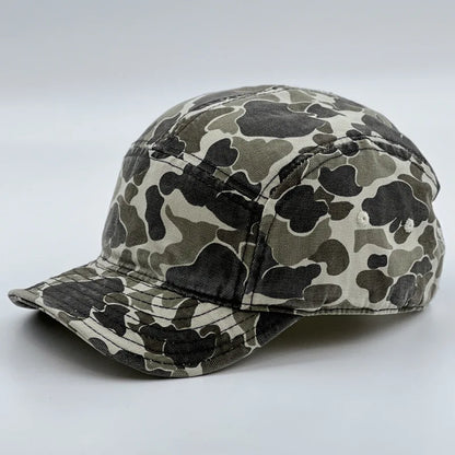 American Retro Camouflage 5-Panel Baseball Cap Female Functional Wind Korean Wide-brimmed Sports Fashion Hip-hop Couple Cap