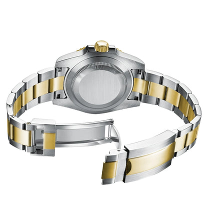 Custom logo NH35 MIYOTA 8215 Automatic Men Watch Luxury Diver Two Tone Gold 316L Stainless Steel Sapphire 10ATM Sterile Sunburs