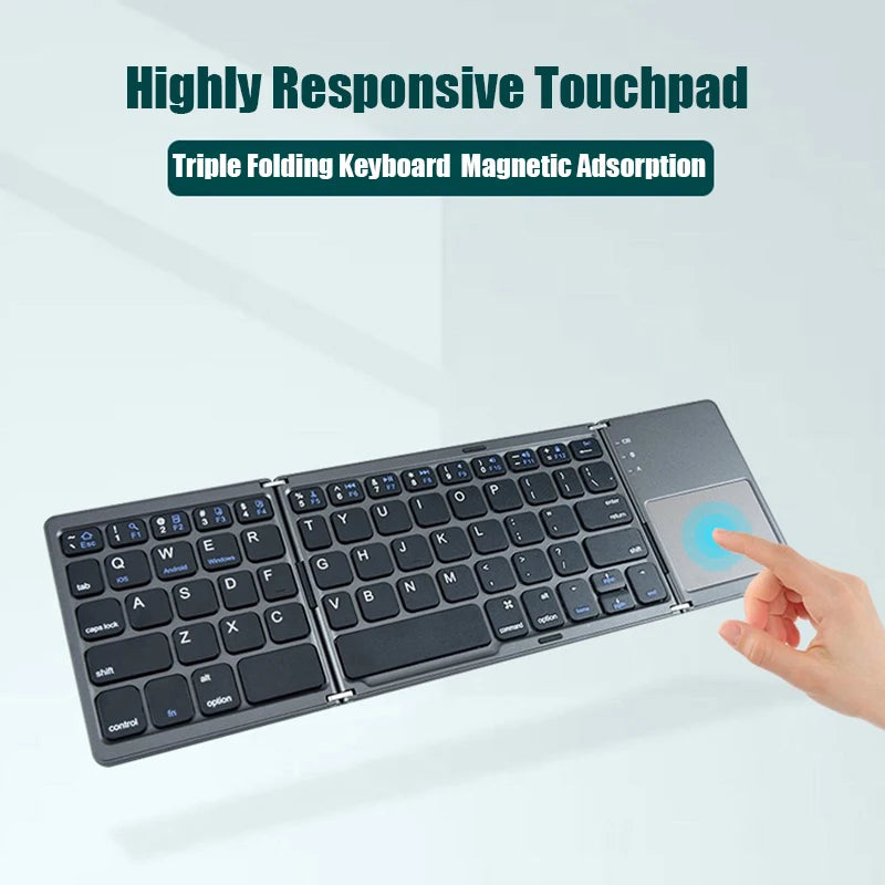 Wireless Folding Keyboard Bluetooth Keyboard With Touchpad For Windows, Android, IOS, Phone, Multi-Function Button Mini Keyboard
