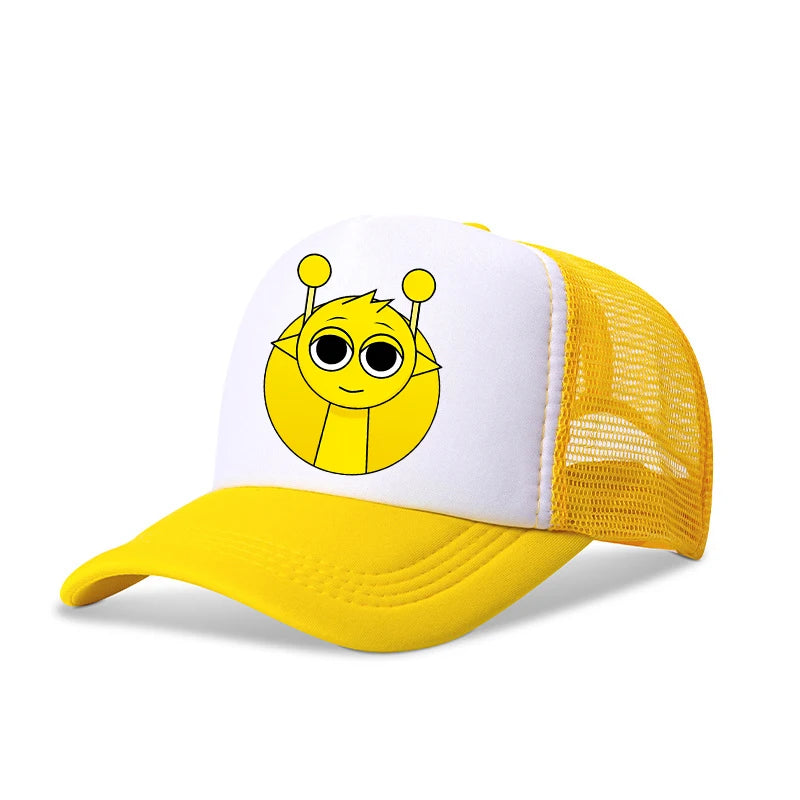 Sprunkis drenge- og pigebørn, tegneserie-baseballkasketter, hiphop-hatter til børn, åndbare mesh-hatte, søde anime-solhatte, solskærmkasketter, fødselsdagsgaver