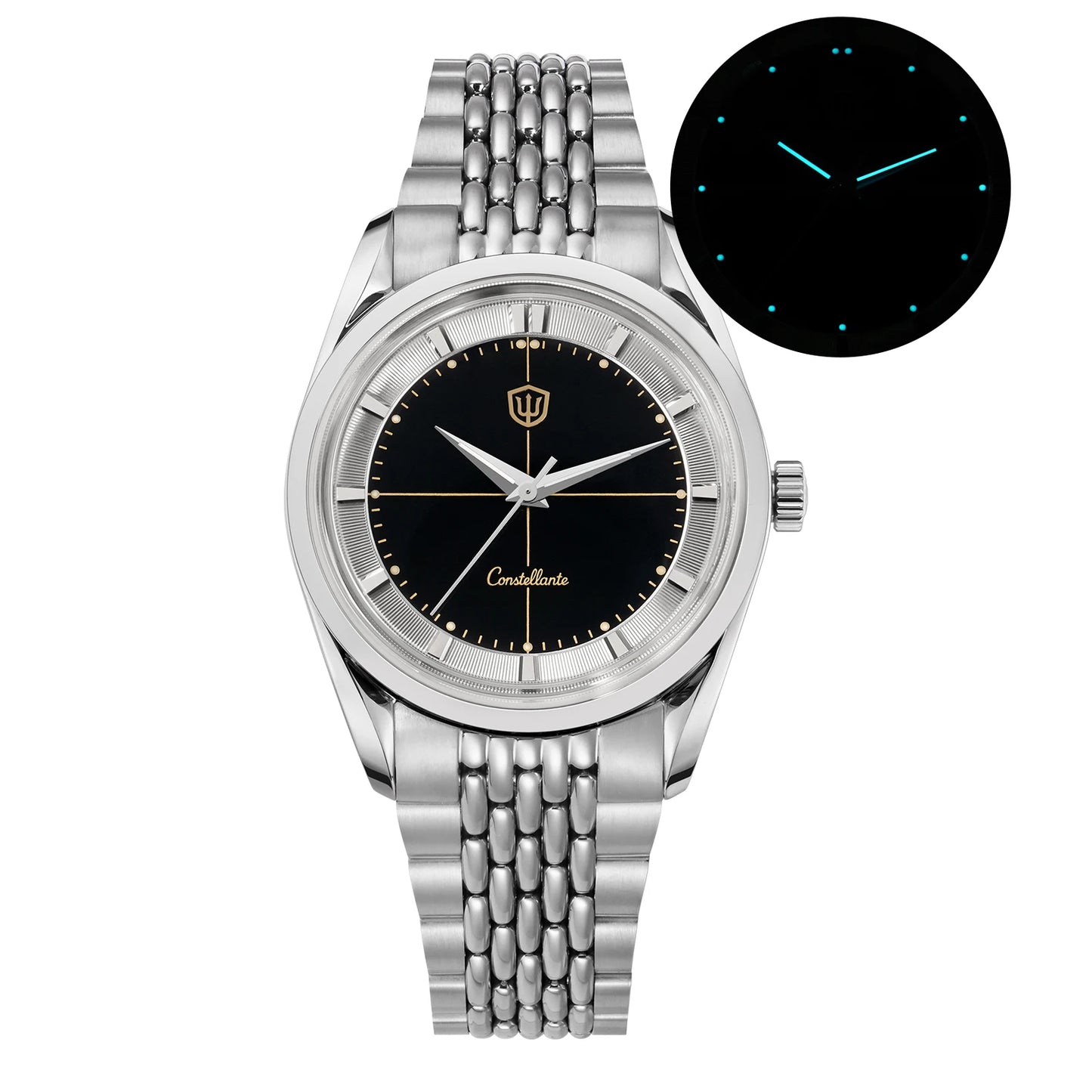 Watchdives WD1954 Classic Black Quartz Watch 36Mm Sandstone Dial VH31 Watch Luminous Waterproof Brushing 316L Steel Luxury Watch