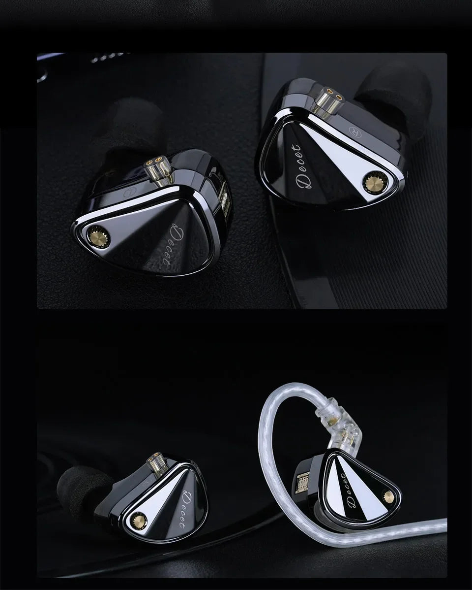 KZ Decet Adjustable Earphones 10 Unit Upgraded Drive Earbuds Hifi Music Replaceable Cable 3D Printing Design 2PIN Cable