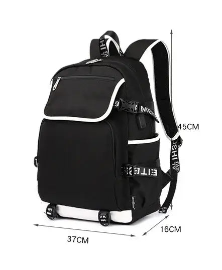 Zaino Fortnites di grande capienza, borsa a tracolla casual con porta USB, unisex, in stile anime, zaino scolastico per studenti, nuovo e alla moda, regalo di cancelleria