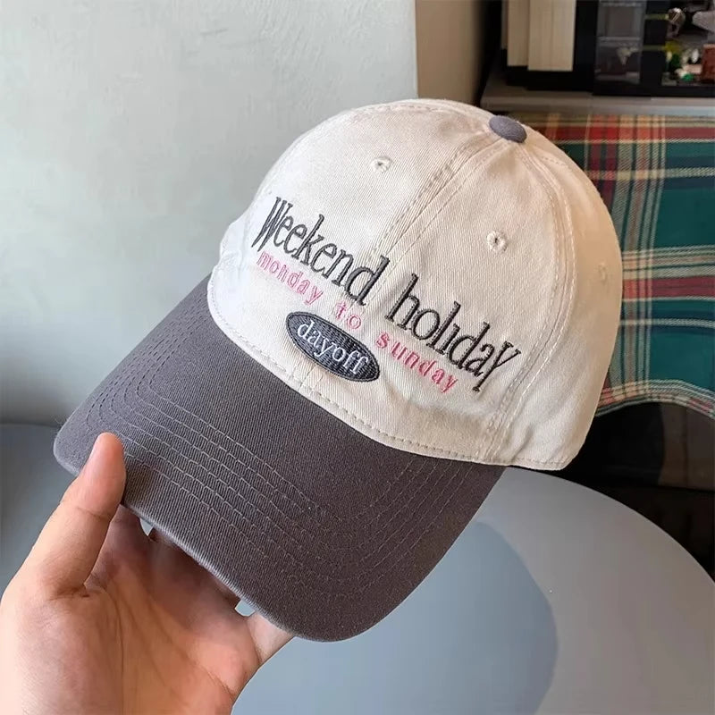 New Contrasting Color Baseball Cap For Men Women JK Letters Embroidery Sun Visors Hat Casual Soft Top Couple Peaked Caps