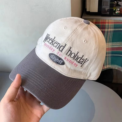 New Contrasting Color Baseball Cap For Men Women JK Letters Embroidery Sun Visors Hat Casual Soft Top Couple Peaked Caps