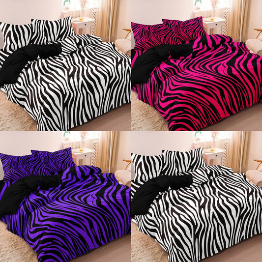 3pcs Bedding Set Rose Red Zebra Print Leopard Print Digital Print Duvet Cover Set,,Digital Print,Using A Family Hotel Dormitor