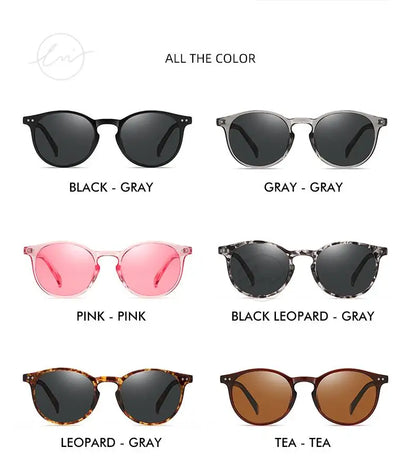 LM Retro runde solbriller til kvinder og mænd, ultralette TR90, polariserede, unisex, kørselsbriller, vintage solbriller, UV400, Gafas De Sol