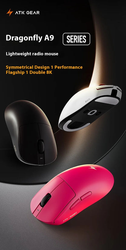 Mouse Gaming Wireless ATK A9 Plus A9/A9 SE/A9 Pro Tri-Mode 8K, Leggero, A9 Ultimate per E-sport e PC, Regalo Personalizzato