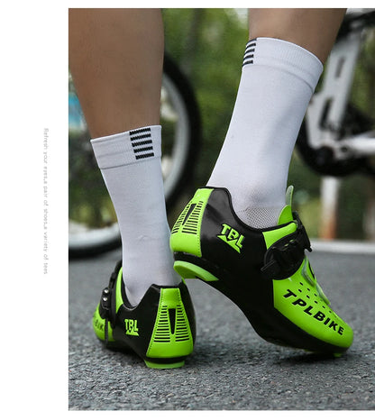 New Men’s and Women’s Bicycle Shoes Outdoor Cycling Shoes with Three Functional Soles Professional Training Shoes