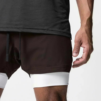 Anime Demon Slayer Gym Shorts Man Quick Dry Pants Double-layer 2 in 1 Shorts Y2k Sportswear Summer 2026 Breathable Streetwear