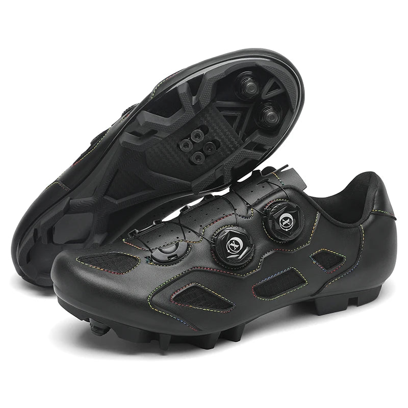 Mountain Bike Shoes Mens Cycling Shoes Quick Ratchet Buckle Compatible with SPD System Pedal for Indoor Outdoor Women MTB Shoes
