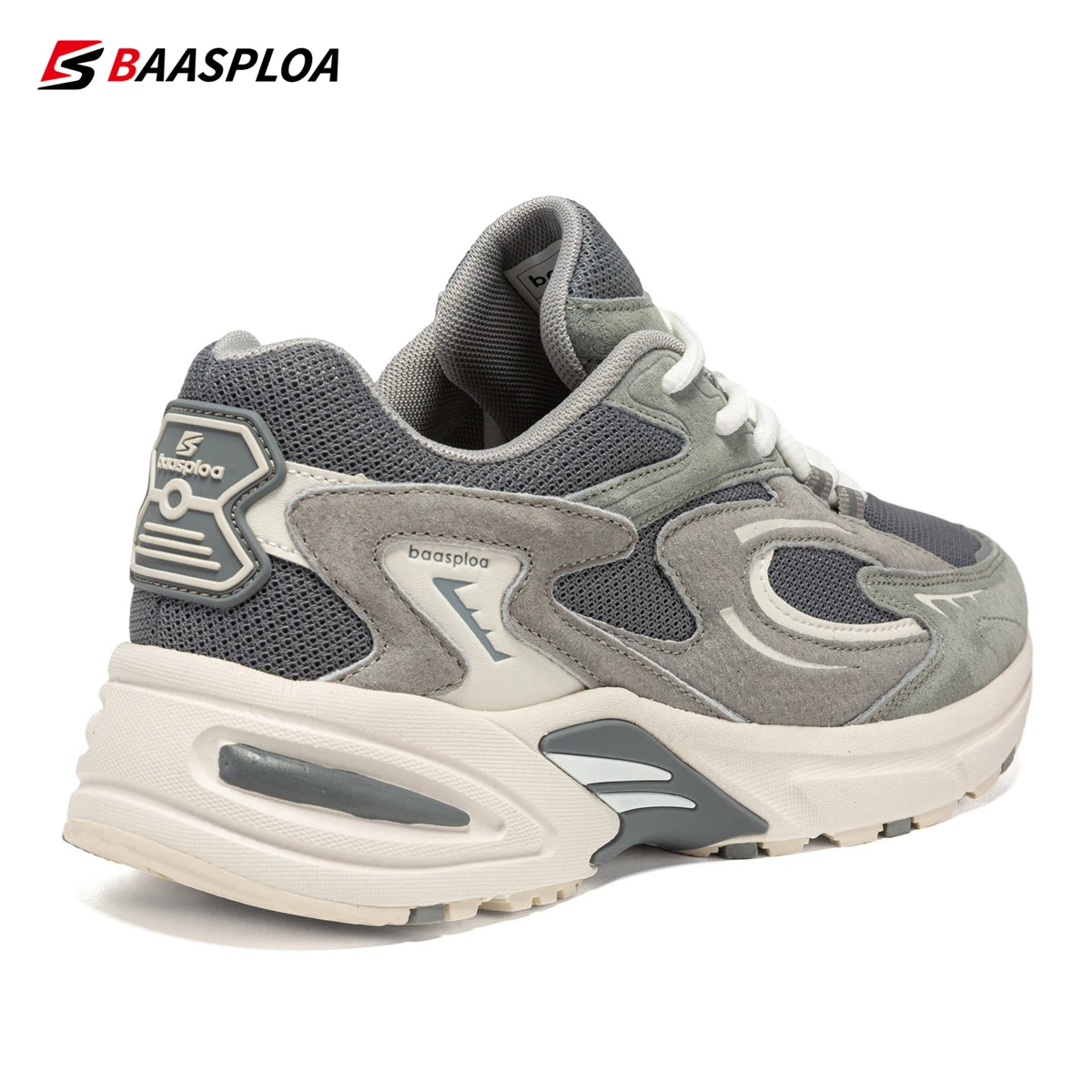 Baasploa New Running Shoes Men Outdoor Fashion Lightweight Mesh Sports Shoes Male Casual Breathable Non-Slip Walking Shoes