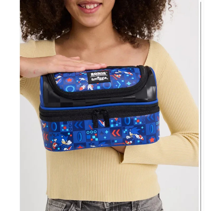 NEW High-quality Original Blue Boy Sonic Children's Backpack Cartoon Stress-relief Bag Hedgehog Anime Stationery Student Gift