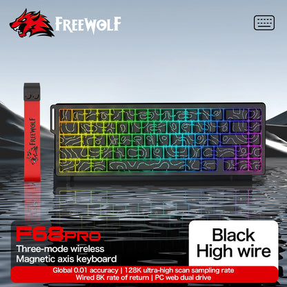 Magnetic Gaming Keyboard ATTACK SHARK X68HE X68PRO HE and FREEWOLF F68 Wired F68Pro Wireless for Pro Gaming 0.01mm Rapid Trigger