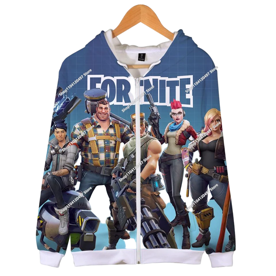 2024 New Game Zipper Hoodie, Children's Sweatshirt Fortnite Pullover Sweatshirts, Fashion Boys and Girls Clothing