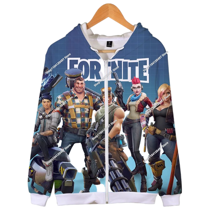2024 New Game Zipper Hoodie, Children's Sweatshirt Fortnite Pullover Sweatshirts, Fashion Boys and Girls Clothing