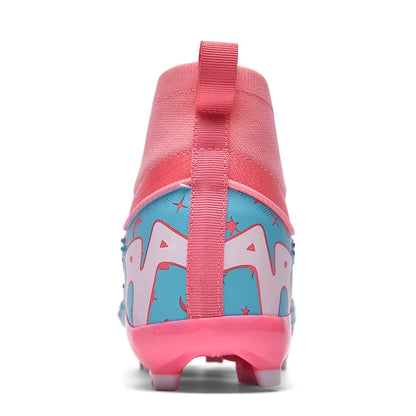 Chaussures de football pour hommes et femmes, chaussures de sport à crampons longs, idéales pour les étudiants, les matchs et l'entraînement.