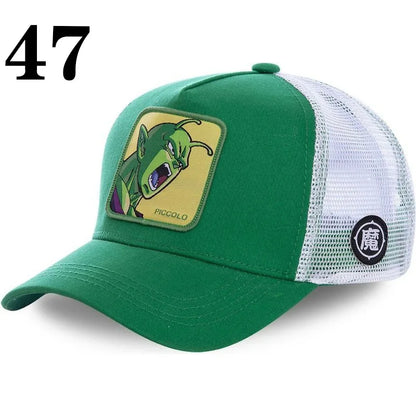 Dragon Ball DRAGONBALL síťovaná čepice, kreslená síťovaná čepice, pánská a dámská baseballová čepice, módní čepice s nášivkou, trucker čepice