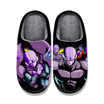 Anime Dragon Ball Plush Slippers Goku Vegeta Winter Fuzzy Warm Cotton Shoes Cute Cosplay Men Home Indoor Non-Slip Slipper Gifts