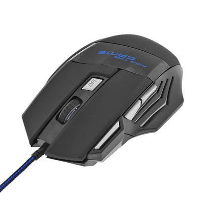 Mouse da gaming cablato con retroilluminazione a 7 colori, 5500 DPI regolabili, mouse ottico cablato nero per PC gaming e computer desktop