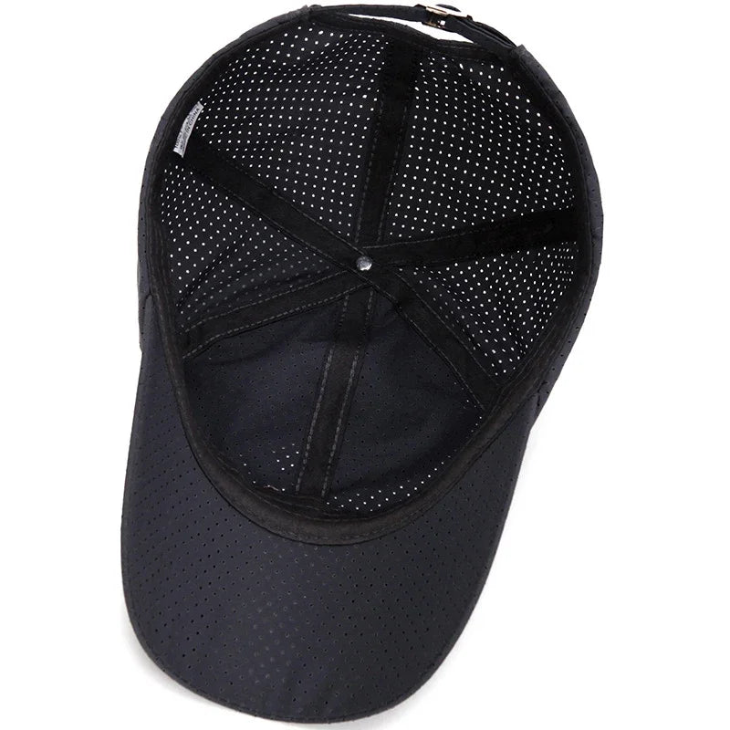 Summer New Breathable Perforated Quick-Drying Hat For Men Fishing Sun Protection Baseball Cap Cycling Travel Sports Hat