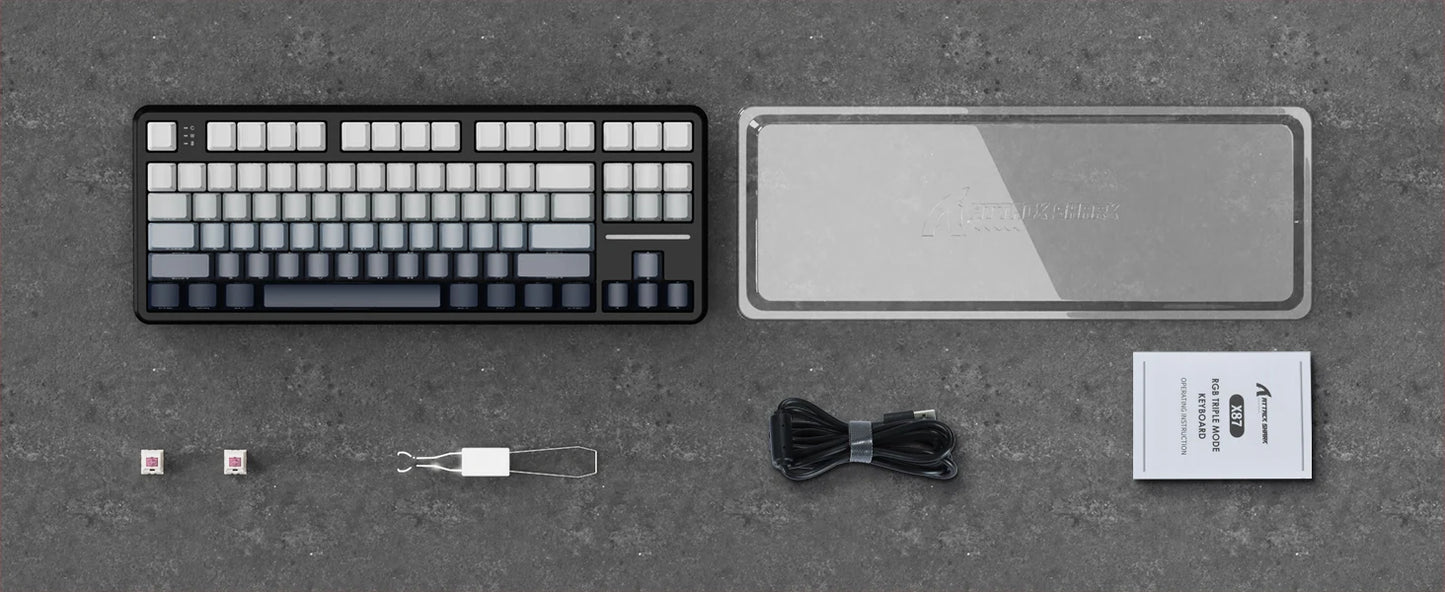 ATTACK SHARK X87 Wireless Mechanical Gaming Keyboard, Tri-Mode BT5.0/2.4GHz/USB-C Gasket Hot Swappable Custom Keyboard, Pre-lube
