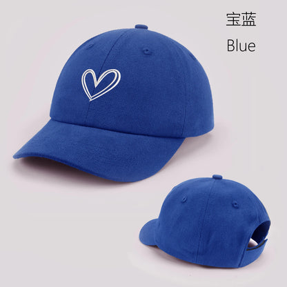 Cartoon heart-shaped Baby Baseball Cap Cute Solid Color Toddler Sun Hat with Ears Summer Adjustable Kids Boy Girl Peaked Cap ﻿