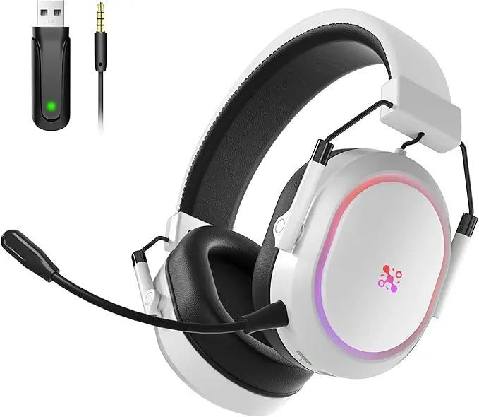 LDON casque de jeu sans fil pour PS5 PS4 Bluetooth 2.4GHz casque avec son Surround mousse mémoire pour Switch ordinateur portable Mobile Mac
