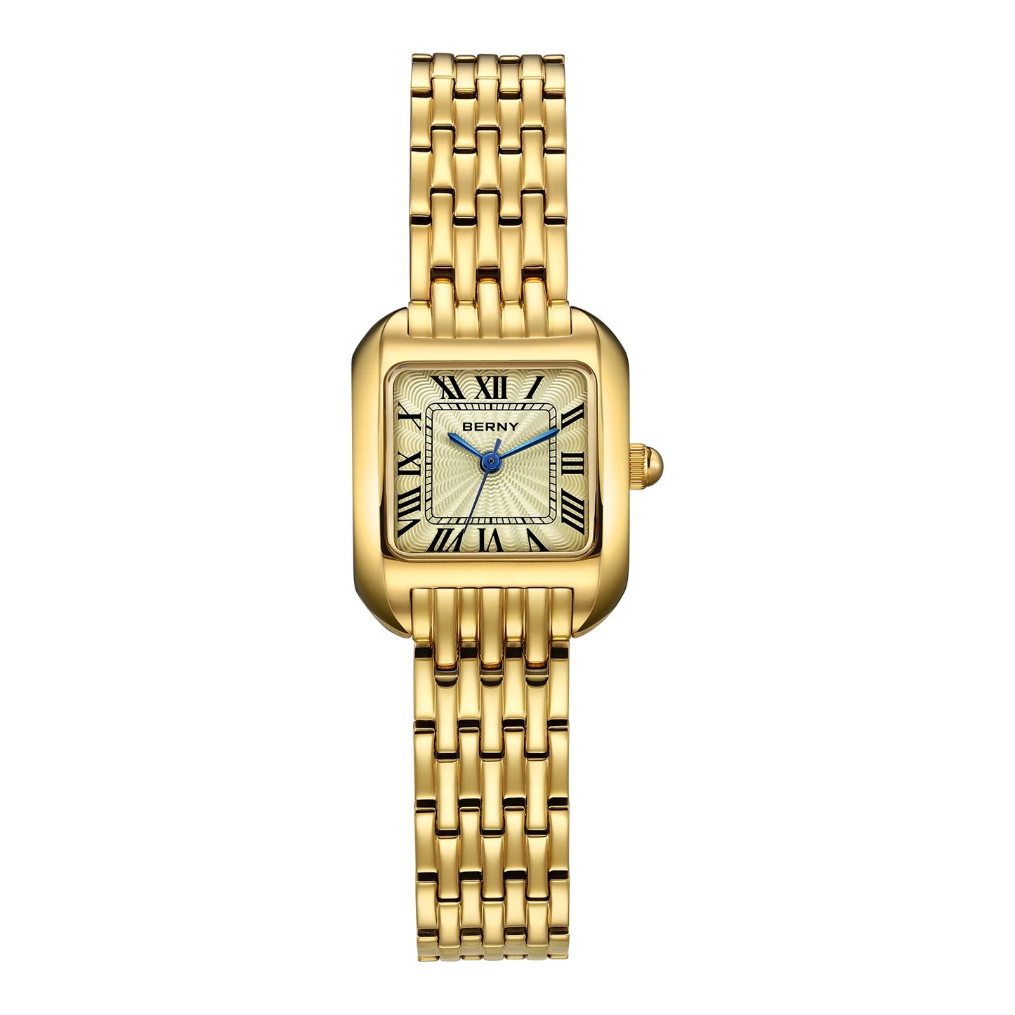 BERNY Gold Watch for Women Luxury Brand Square Ladies Quartz Watches New In Top Quality Fashion Elegant Business S/S Wristwatch