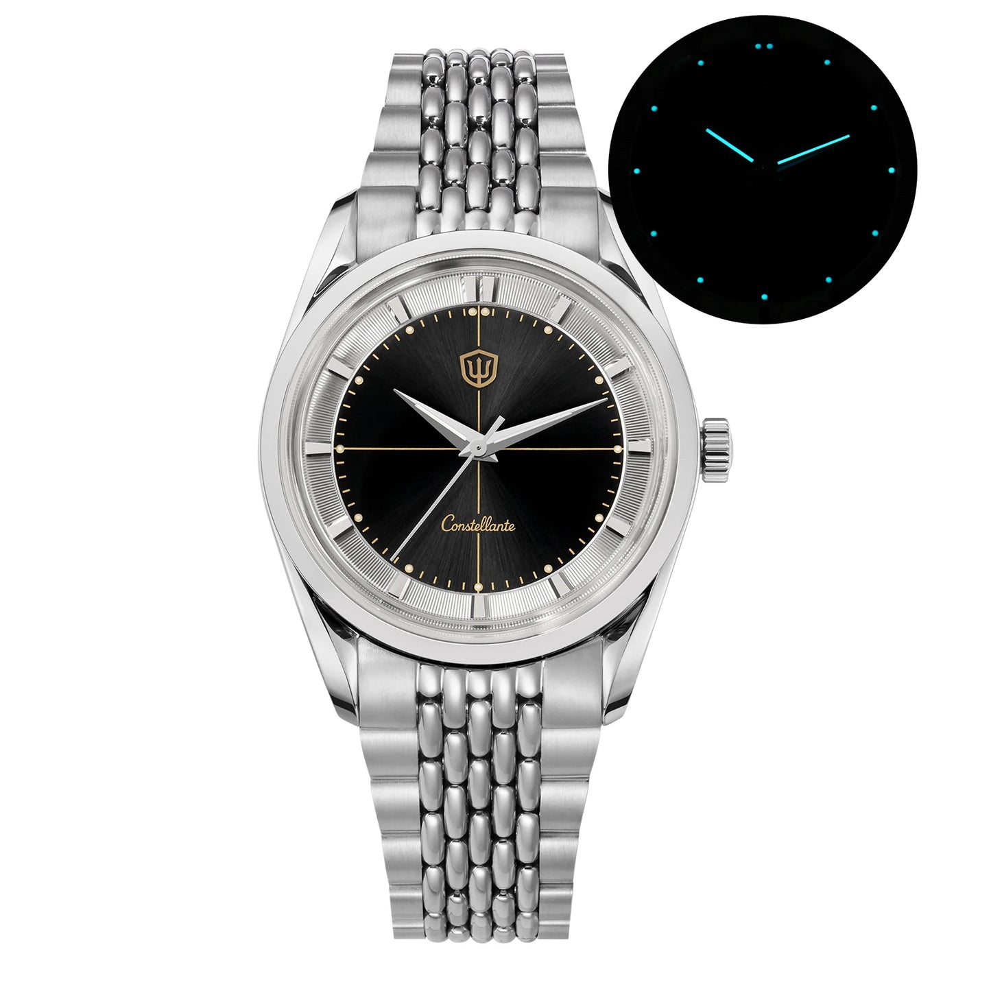 Watchdives WD1954 Classic Black Quartz Watch 36Mm Sandstone Dial VH31 Watch Luminous Waterproof Brushing 316L Steel Luxury Watch