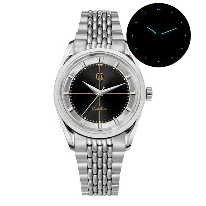 Watchdives WD1954 Classic Black Quartz Watch 36Mm Sandstone Dial VH31 Watch Luminous Waterproof Brushing 316L Steel Luxury Watch