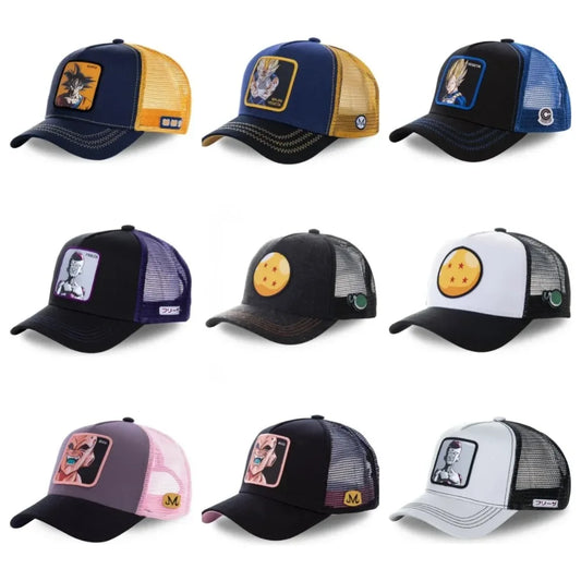 Dragon Ball Son Goku Cap Baseball Cap Summer Travel Peaked Cap Men's Embroidery Hip-Hop Sun Visor Adjustable Trucker Mesh Cap