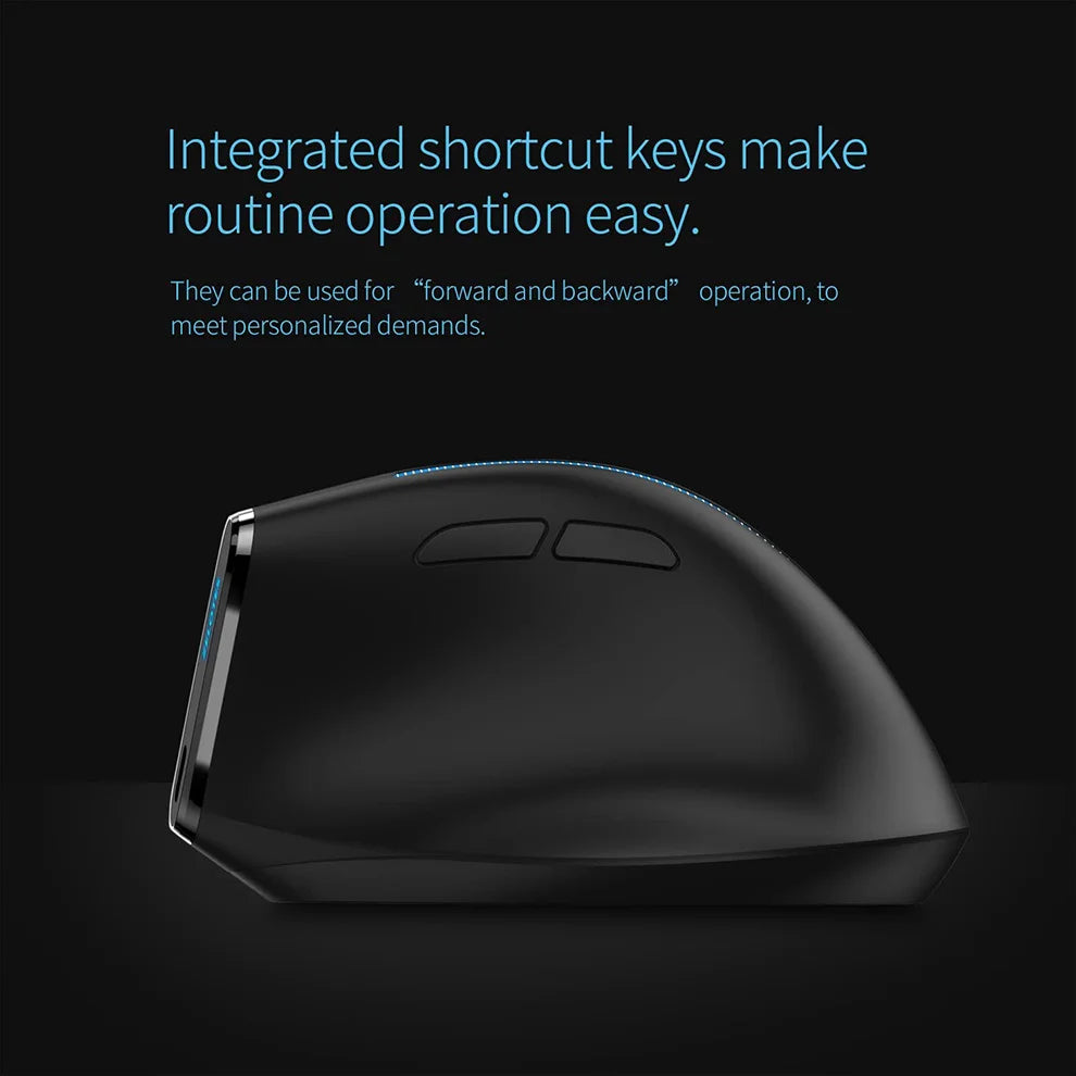 JOMAA 2.4G Wireless Vertical Mouse Rechargeable Ergonomic Mouse with 3 Adjustable DPI, USB Optical Wireless Mouse for Laptop, PC & Office