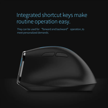 JOMAA 2.4G Wireless Vertical Mouse Rechargeable Ergonomic Mouse with 3 Adjustable DPI, USB Optical Wireless Mouse for Laptop, PC & Office