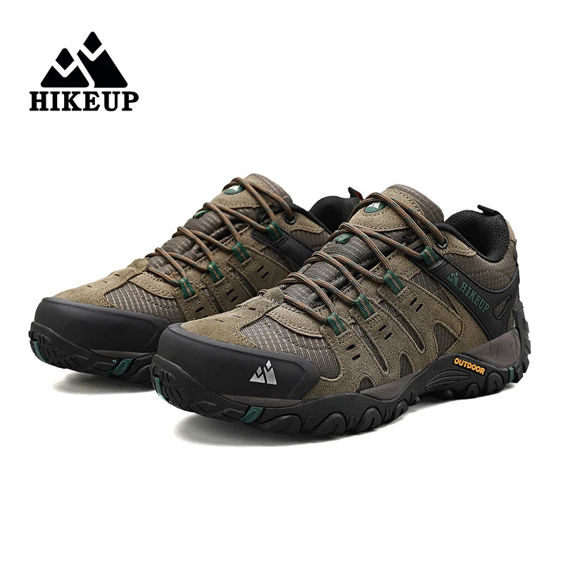 HIKEUP Herre-vandresko i ruskind, udendørssko, slidstærke herresko til trekking, vandring, jagt og taktiske sneakers