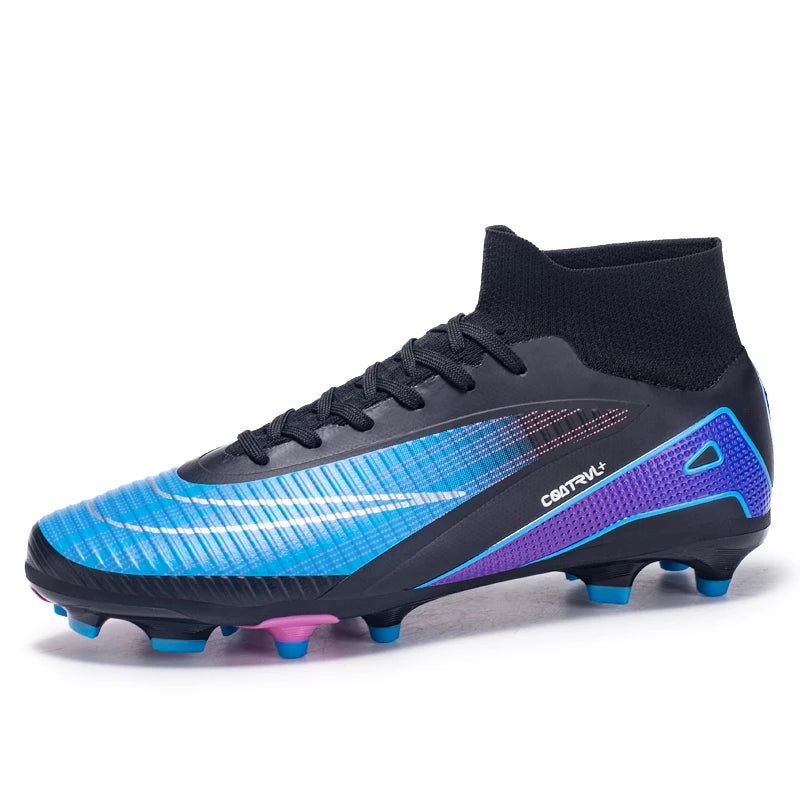Chaussures de football montantes pour hommes, crampons longs, chaussures de football pour adultes, légères, entraînement sportif professionnel