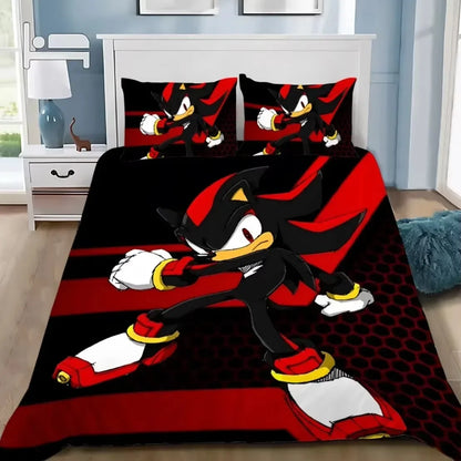 Exquisite 3D Cartoon Sonics Duvet Cover Anime Digital Printing Bedding Set Comforter Bed Youth Kids Girl Boys Gift