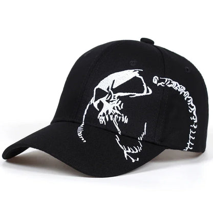 Unisex Skeleton Embroidery Baseball Caps Outdoor Adjustable Spring and Autumn Casual Sunscreen Hat