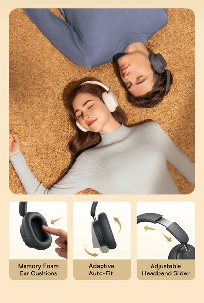 Baseus kabellose Bluetooth 5.3 Over-Ear-Kopfhörer – HiFi-40mm-Treiber, faltbares Headset mit 70H Wiedergabezeit und Spatial Audio