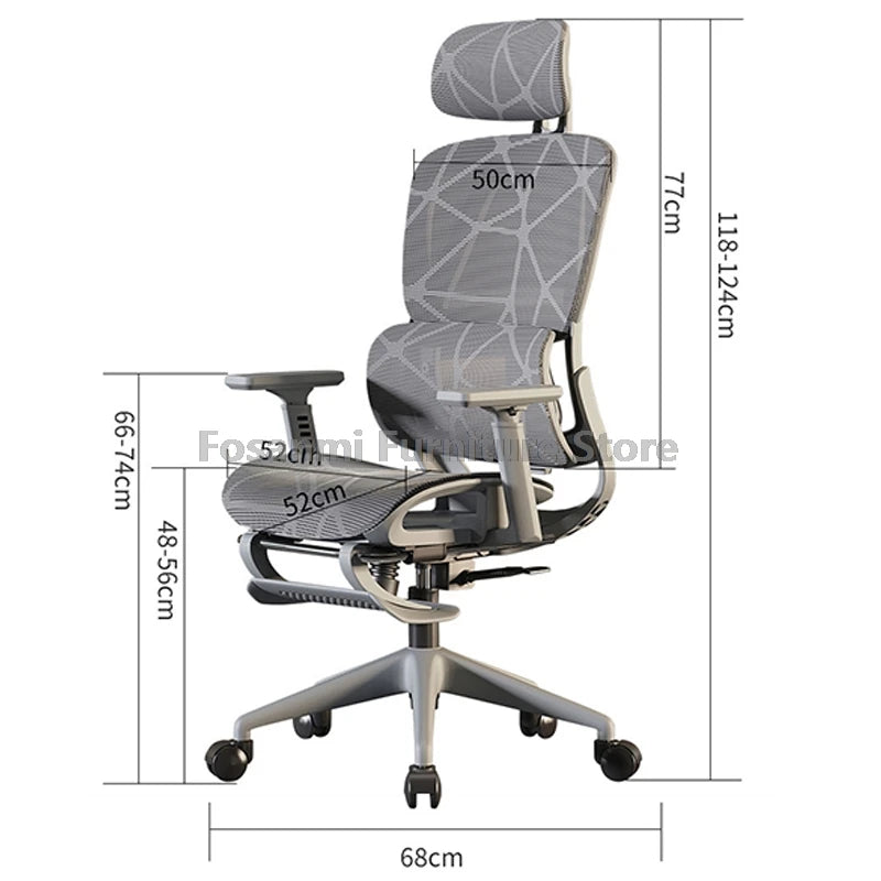 Atmungsaktiver Mesh-Computer-Bürostuhl mit Armlehnen und Lendenwirbelstütze, verstellbarer ergonomischer Schreibtischstuhl für Zuhause und Gaming mit Kopfstütze