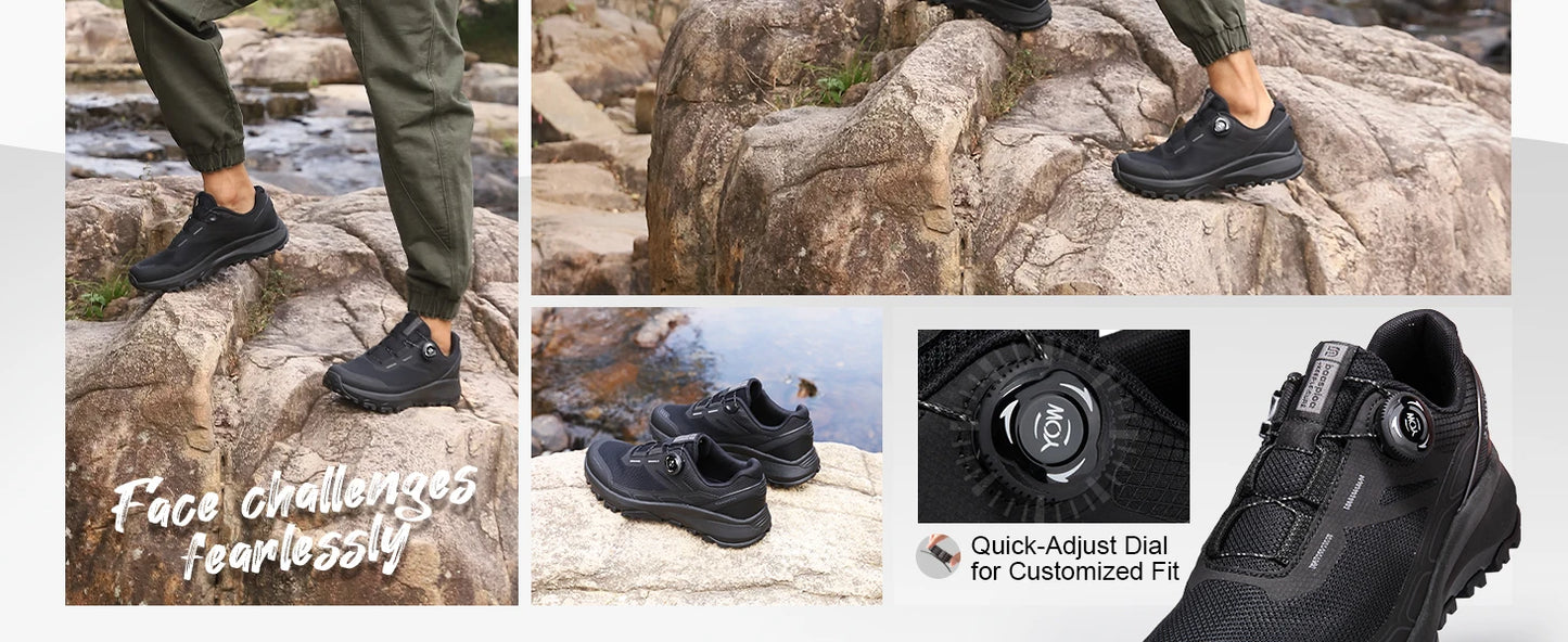 Baasploa Men Hiking Shoes Outdoor Climbing Mesh Breathable Travel Walking Shoes Male Non-Slip Wear Resistant Comfortable Sneakers