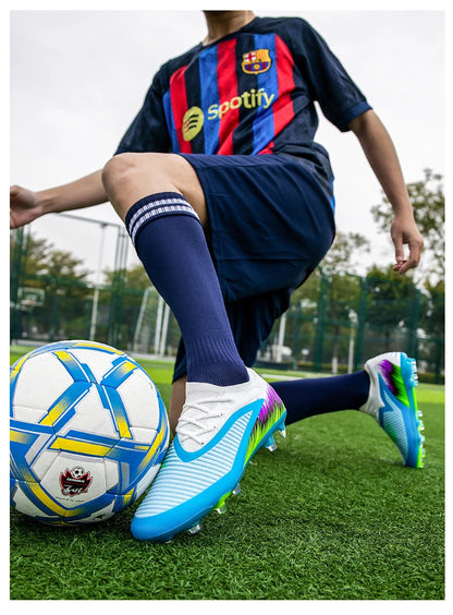 New Men's Football Boots Shoes Match Training Soccer Shoes Non-Slip Cleats Long Spikes FG Ultralight Outdoor Sneakers Drop Shipping
