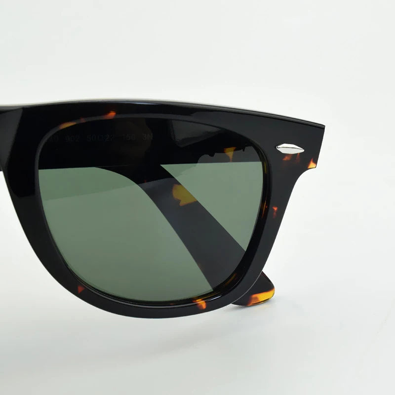 Klassiske solbriller med glaslinser Acetat-solbriller til mænd Y-2140 Design med dobbelt nitte Elegante firkantede UV-solbriller til kvinder