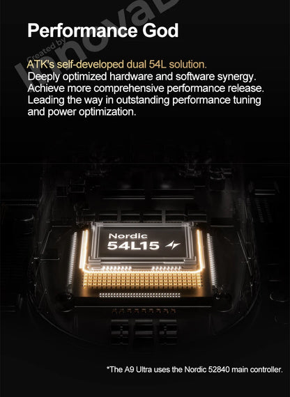 Безжична геймърска мишка ATK Dragonfly A9 Ultimate A9 Air PAW3950, ултралека ергономична e-sports мишка за FPS геймъри, CSGO A9 Ultra