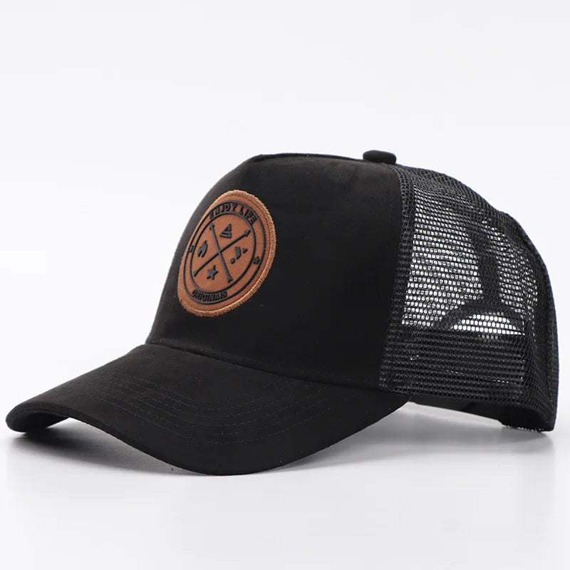 Letní síťovaná baseballová čepice pro ženy a muže s písmenkovou nášivkou, snapbacková čepice, ležérní, prodyšná, unisex, street, hip hop, trucker čepice