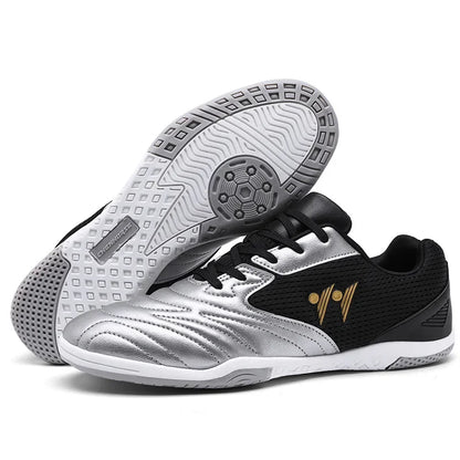 Nouvelles chaussures de football pour hommes, crampons montants pour terrain gazonné, antidérapantes, de haute qualité, pour futsal, idéales pour les matchs en salle et l'extérieur, très vendues.